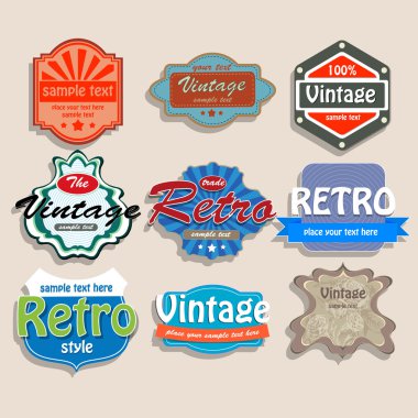 Vector set of vintage labels. clipart