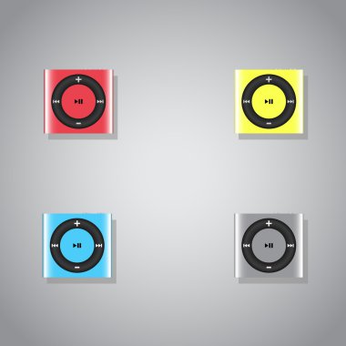 Set of vector mp3 players clipart