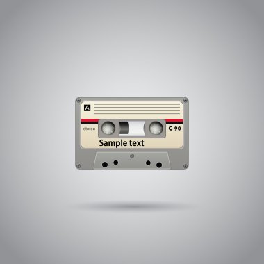 Old-school cassette tape record with copyspace. Vector clipart