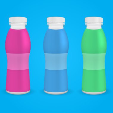 plastic bottle drinking yoghurt. Vector illustration. EPS10 clipart