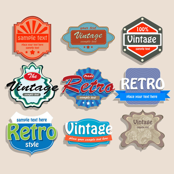 Vector set of vintage labels.