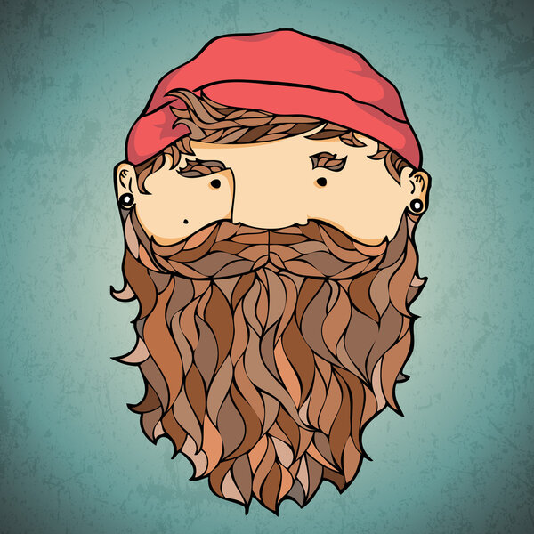 Bearded corsar. Vector illustration. 
