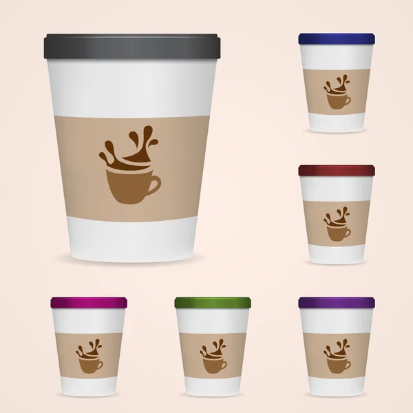 Paper Cups Vector Illustration — Stock Vector