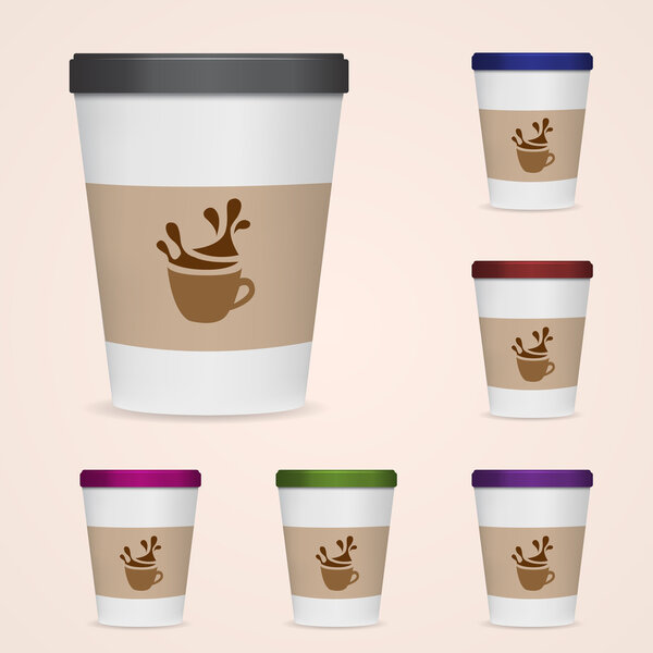 Paper Cups. Vector illustration. 