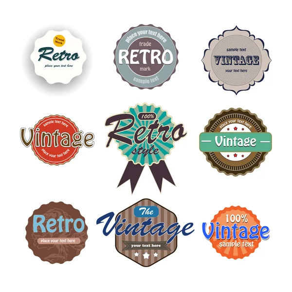 Conjunto Vectorial Etiquetas Vintage Vector de stock