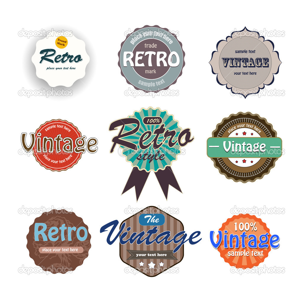 Vector set of vintage labels.