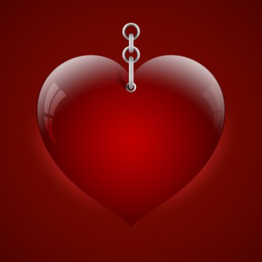 Vector illustration of a heart on chain. clipart