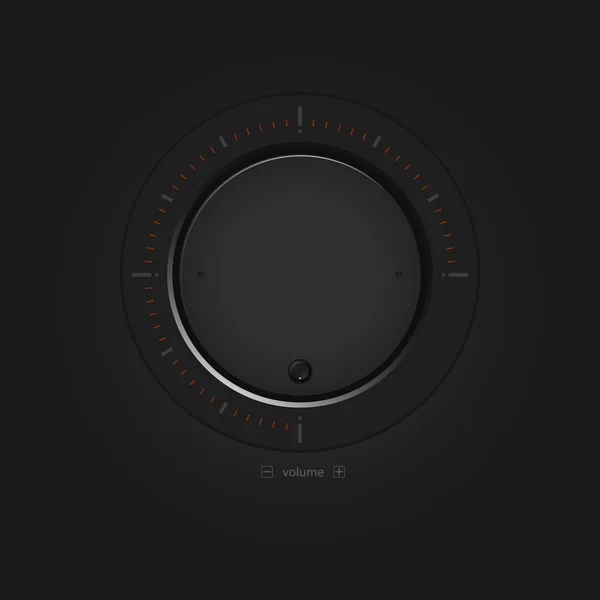 ベクトル黒いボリューム ボタン — ストックベクタ
