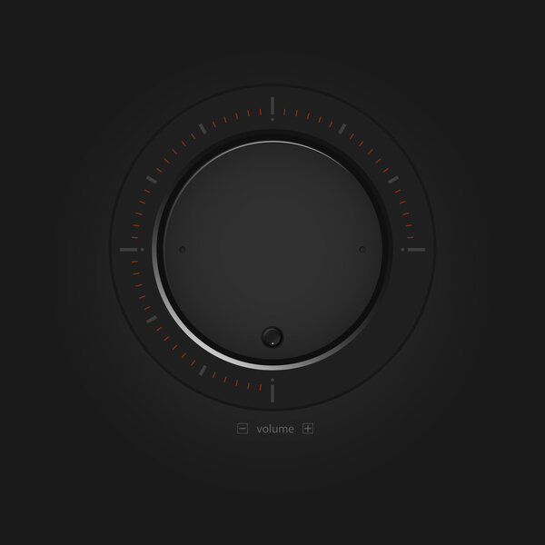 Vector black volume button.