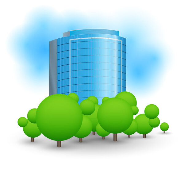 Centro Negocios Rascacielos Ilustración Vectorial — Vector de stock