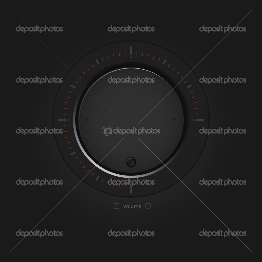 Vector black volume button.