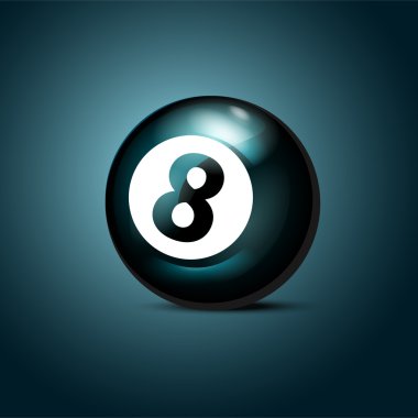 Bilardo sekiz top. Vektör çizim. 