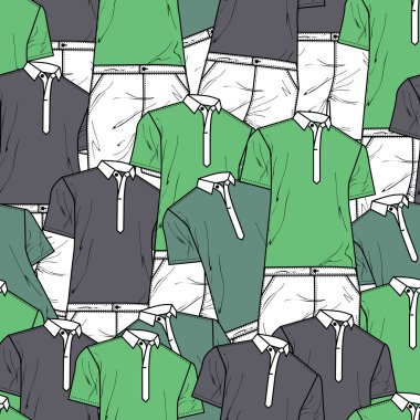 Vector background with polo t-shirts. Vector illustration.  clipart