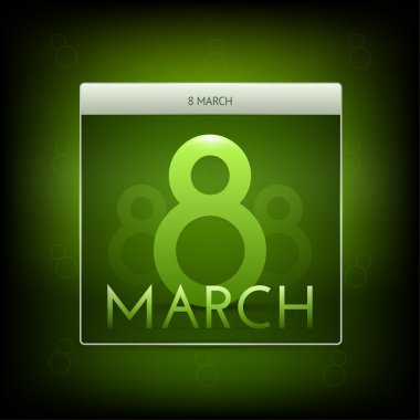 8 Mart yeşil düğme.