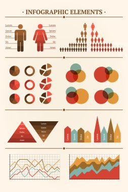 Infographic öğeleri belgeleriniz için büyük vektör koleksiyonu