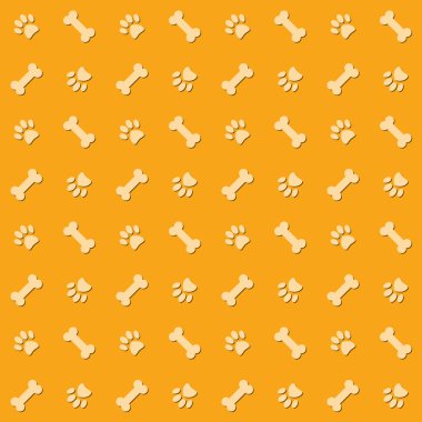 köpek pençe baskı ve kemik arka plan
