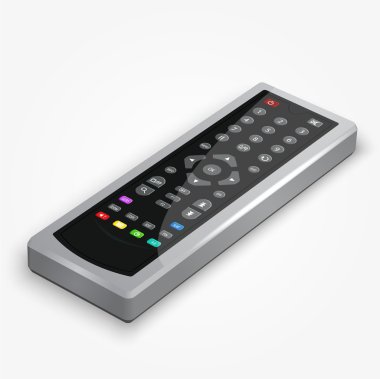 Vector plastic black remote controller. clipart