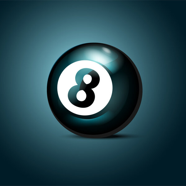 Billiards eight ball. Vector illustration. 