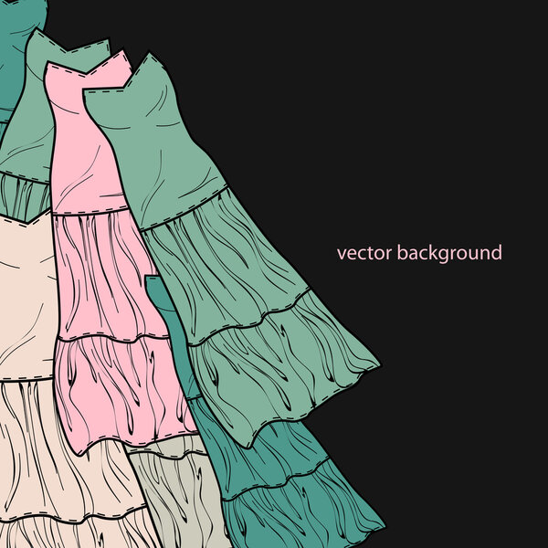Vector background with dresses.