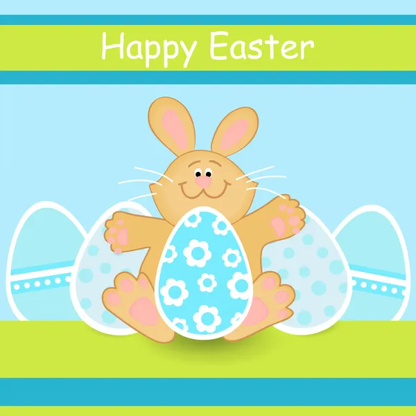 Happy Easter Card Easter Bunny Vector Illustration — Stock Vector