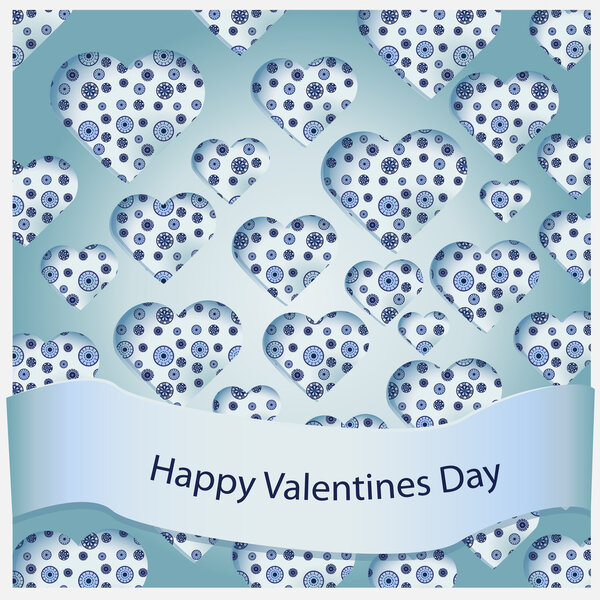 Vector beautiful valentine card with hearts