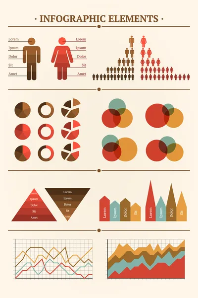 Infographic Öğeleri Belgeleriniz Için Büyük Vektör Koleksiyonu — Stok Vektör