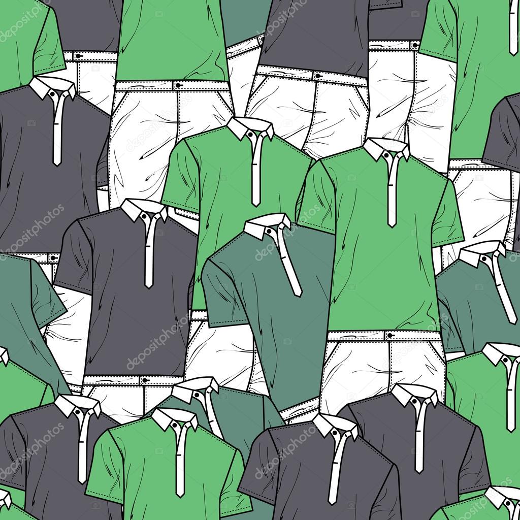 Vector background with polo t-shirts. Vector illustration. 