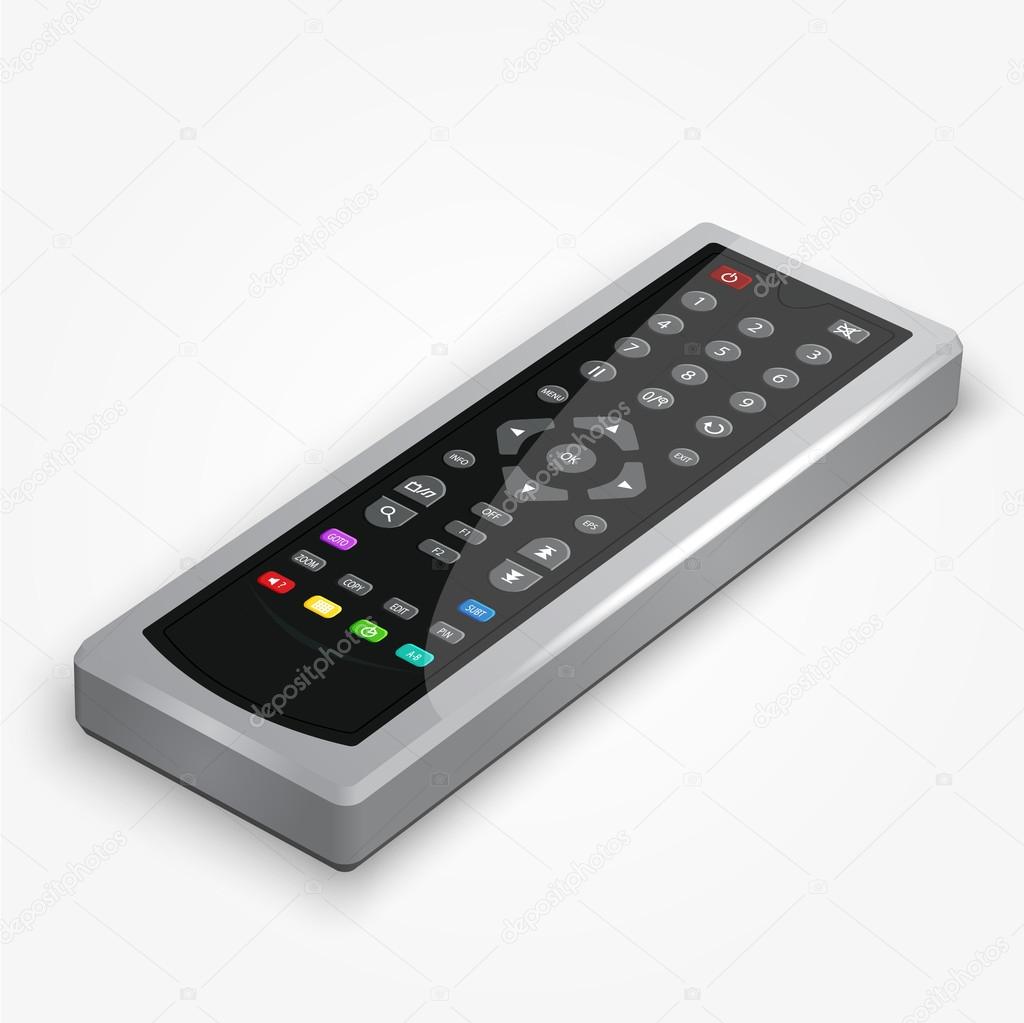 Vector plastic black remote controller.