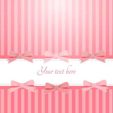 Vector pink background with bows clipart