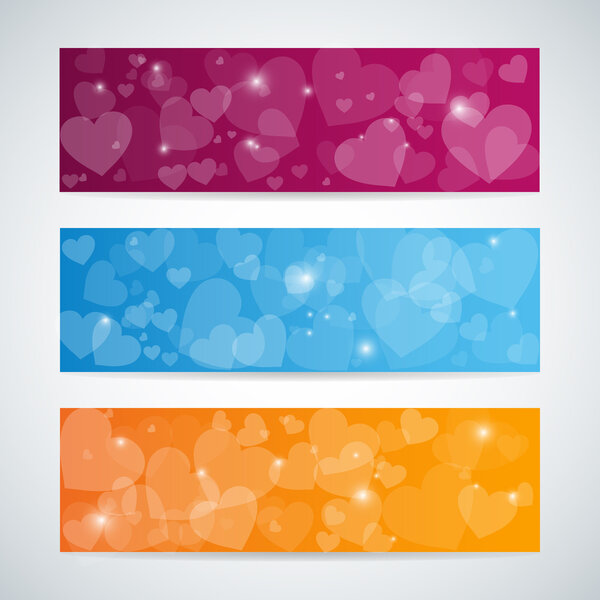 горизонтальный значок сердца с местом для текста, векторная иллюстрация
