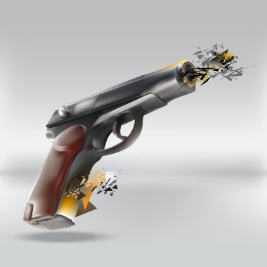Vector illustration of a abstract gun. clipart