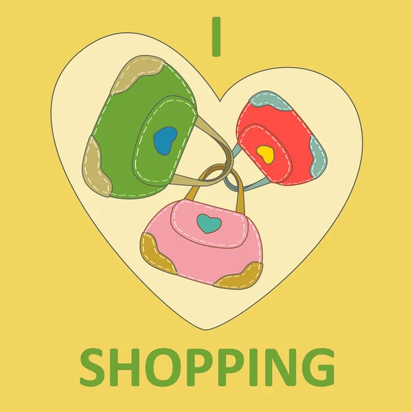 The heart is made of fashion female bags — Stock Illustration Heart Made Fashion Female Bags Royalty Free Stock Illustrations
