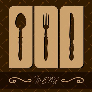 Restaurant menu with cutlery. Vector illustration. clipart
