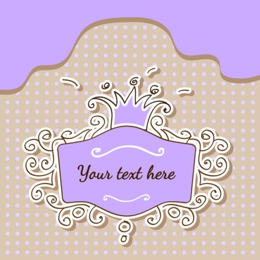 Vector purple frame with crown.