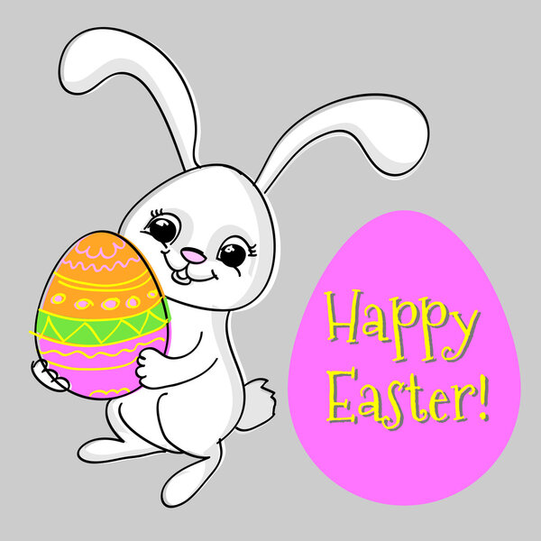 Милый кролик с яйцом. Открытки на Пасху
.