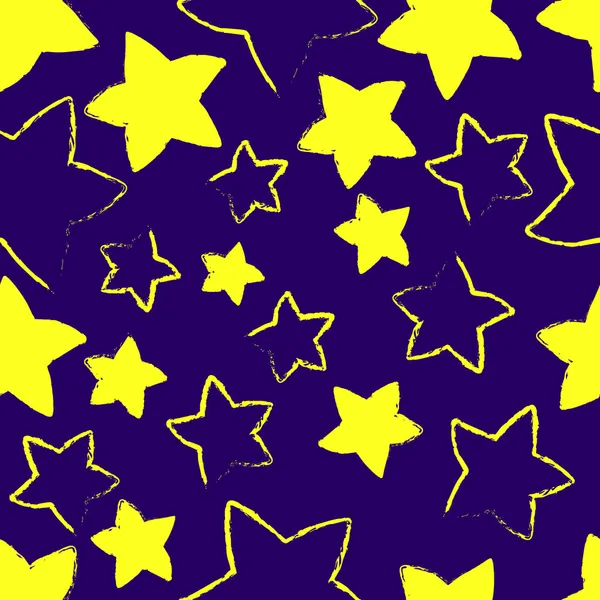 Fondo Azul Vectorial Con Estrellas Amarillas — Vector de stock