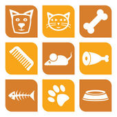 kolekce domácích ikon - vektorové ilustrace psů a koček