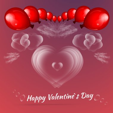 Balonlu Valentine's arka plan