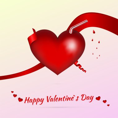 Vector Valentine background with cocktail clipart