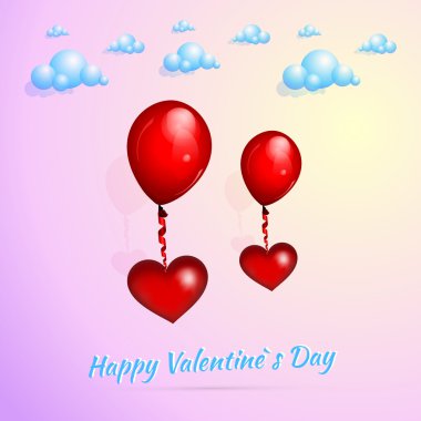 Balonlu Valentine's arka plan