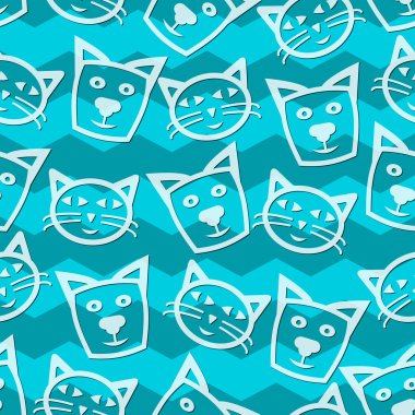 Seamless cats background vector illustration clipart