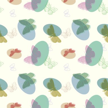Seamless butterfly background - vector illustration clipart