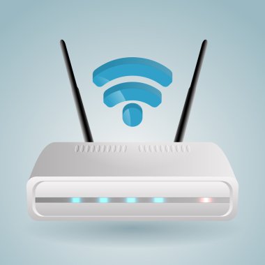 Wireless Router. Vector illustration clipart