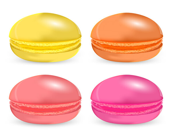 Vector set of colored macaroon.