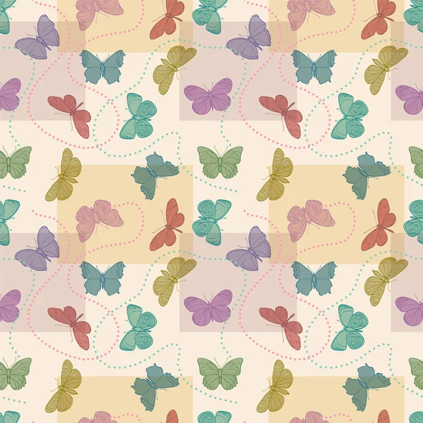 Fondo Mariposa Inconsútil Ilustración Vectorial — Archivo Imágenes Vectoriales