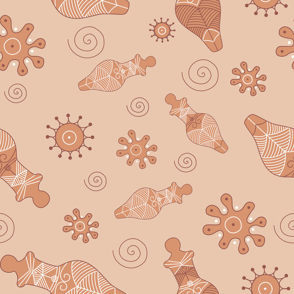 Antique oriental seamless pattern - trypillian vector illustration