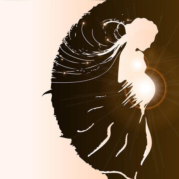 Silhouette of pregnant woman - vector illustration