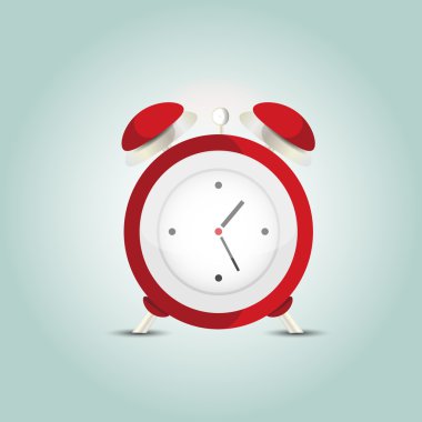Vector illustration of red alarm clock. clipart