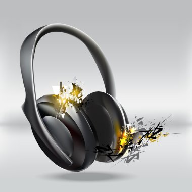 Vector illustration of abstract headphones. clipart