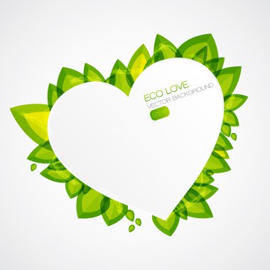 Abstract plant icon with heart element clipart